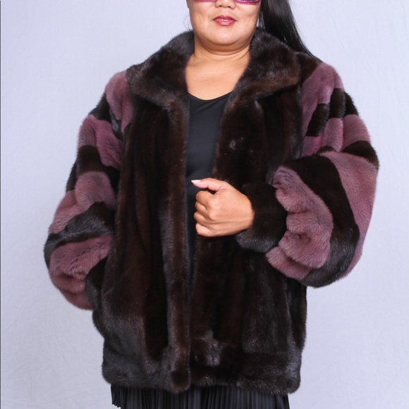 Jackets & Blazers - Purple & Black Mink Jacket